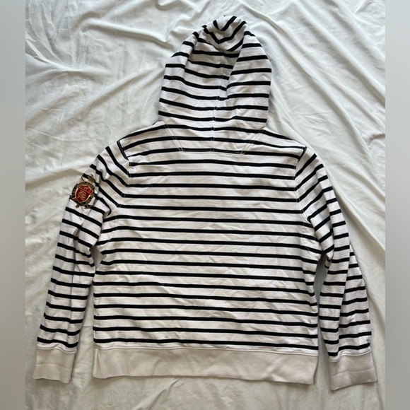 Lauren Ralph Lauren Navy/Cream Hoodie Top - Picture 4 of 5